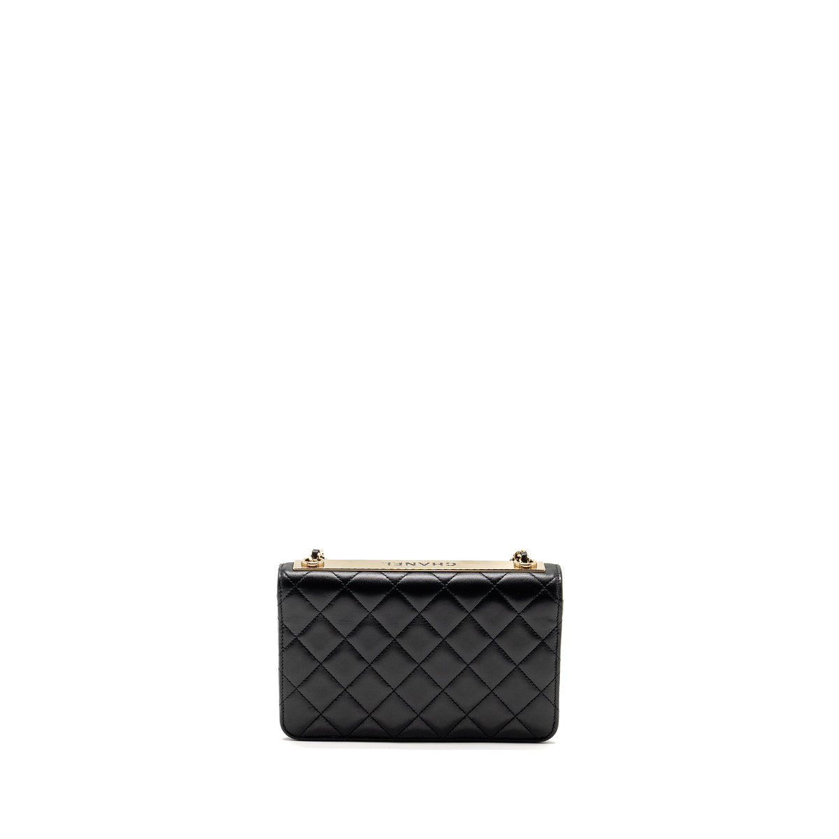 CHANEL TRENDY CC WALLET ON CHAIN LAMBSKIN BLACK LGHW (MICROCHIP)