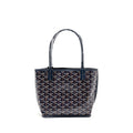 Goyard Mini Anjou Tote Bag Goyardine Canvas/Calfskin Bleu Marine SHW
