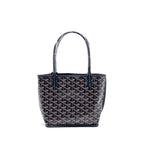 Goyard Mini Anjou Tote Bag Goyardine Canvas/Calfskin Bleu Marine SHW