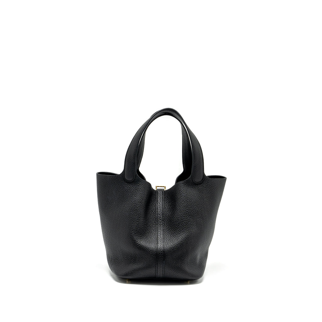 HERMES PICOTIN 22 LOCK BAG CLEMENCE BLACK GHW