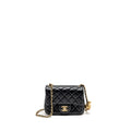 CHANEL PEARL CRUSH MINI SQUARE LAMBSKIN BLACK GHW