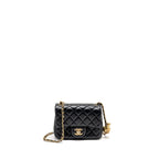 CHANEL PEARL CRUSH MINI SQUARE LAMBSKIN BLACK GHW