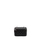 CHANEL LONG VANITY WITH CHAIN CAVIAR BLACK LGHW (MICROCHIP)