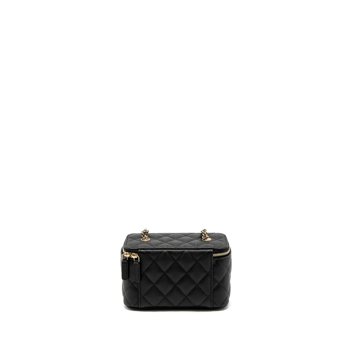 CHANEL LONG VANITY WITH CHAIN CAVIAR BLACK LGHW (MICROCHIP)