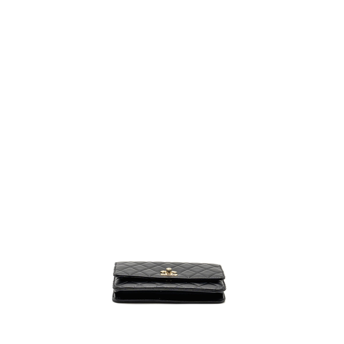 CHANEL TRENDY CC WALLET ON CHAIN LAMBSKIN BLACK LGHW (MICROCHIP)