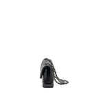 CHANEL SMALL CLASSIC DOUBLE FLAP BAG LAMBSKIN BLACK SHW (MICROCHIP)