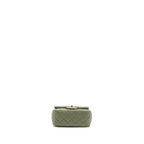 CHANEL PEARL CRUSH MINI SQUARE FLAP BAG LAMBSKIN GREEN GHW (MICROCHIP)