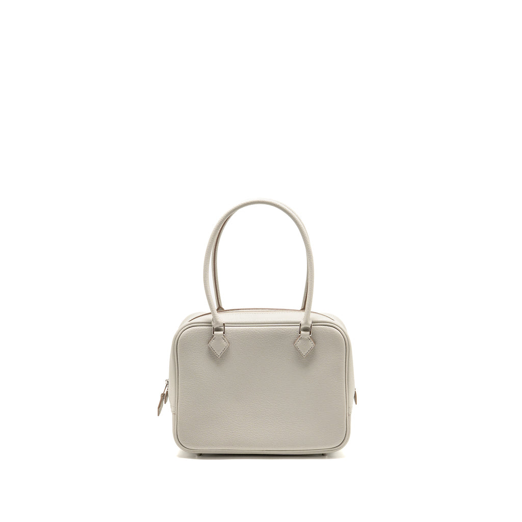 Hermes Plume Mini Chèvre Mysore Gris Perle SHW