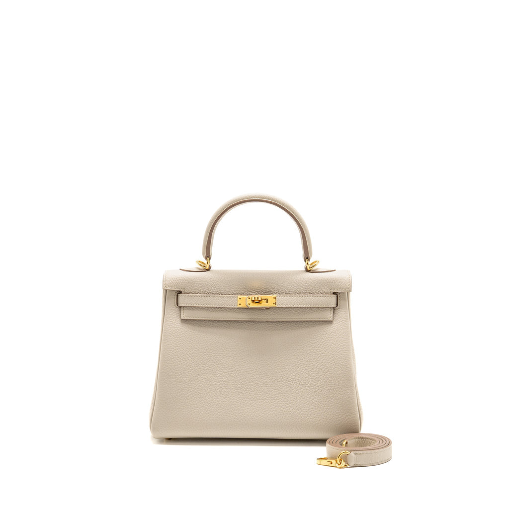 Hermes Kelly 25 Togo 8L Beton GHW