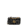 Gucci x Balenciaga The Hacker Project Small GG Marmont Bag Chevron Leather Black/White GHW