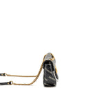 Gucci x Balenciaga The Hacker Project Small GG Marmont Bag Chevron Leather Black/White GHW