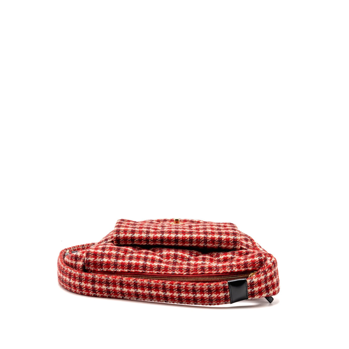 Chanel 24n Grand Sac Hobo Bag Houndstooth Tweed Red GHW (microchip)