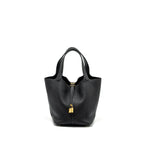 HERMES PICOTIN 22 LOCK BAG CLEMENCE BLACK GHW