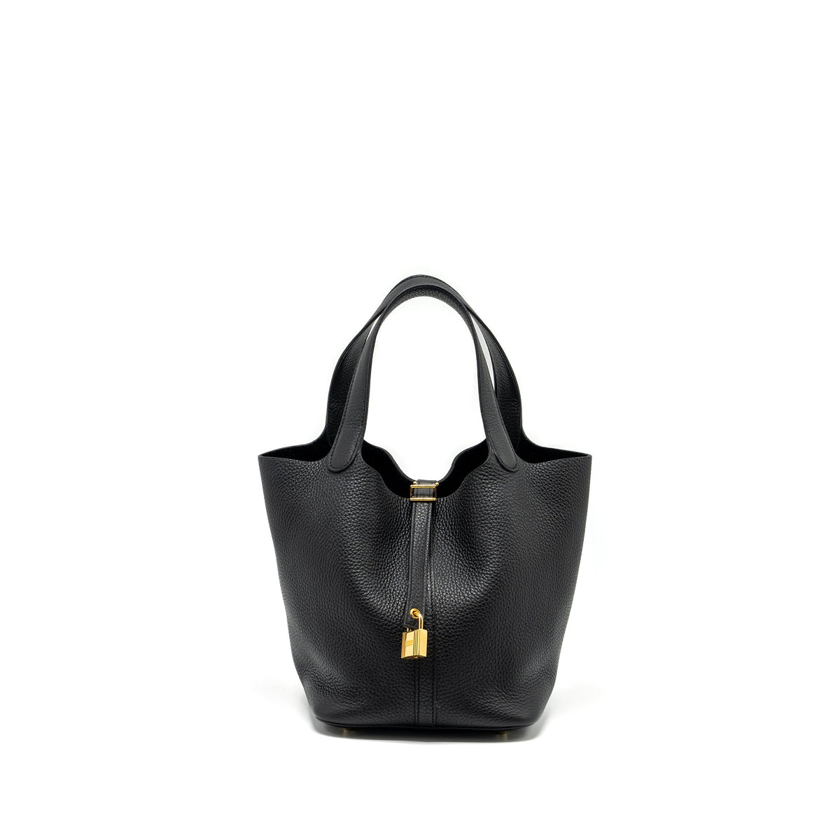 HERMES PICOTIN 22 LOCK BAG CLEMENCE BLACK GHW