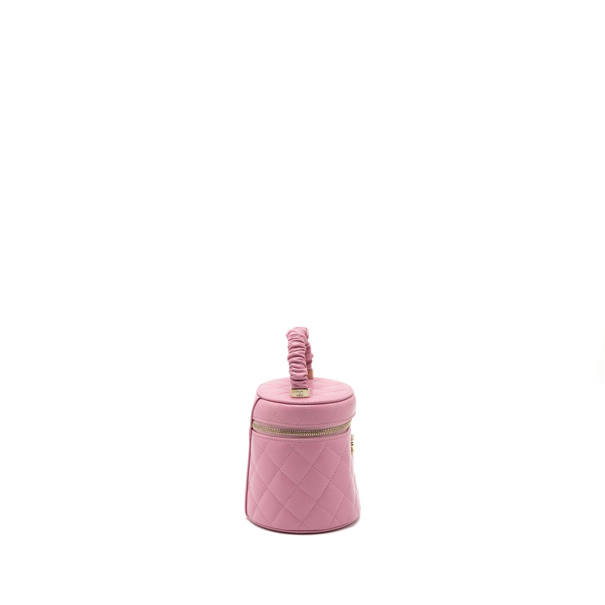 CHANEL TOP HANDLE VANITY CASE LAMBSKIN PINK LGHW