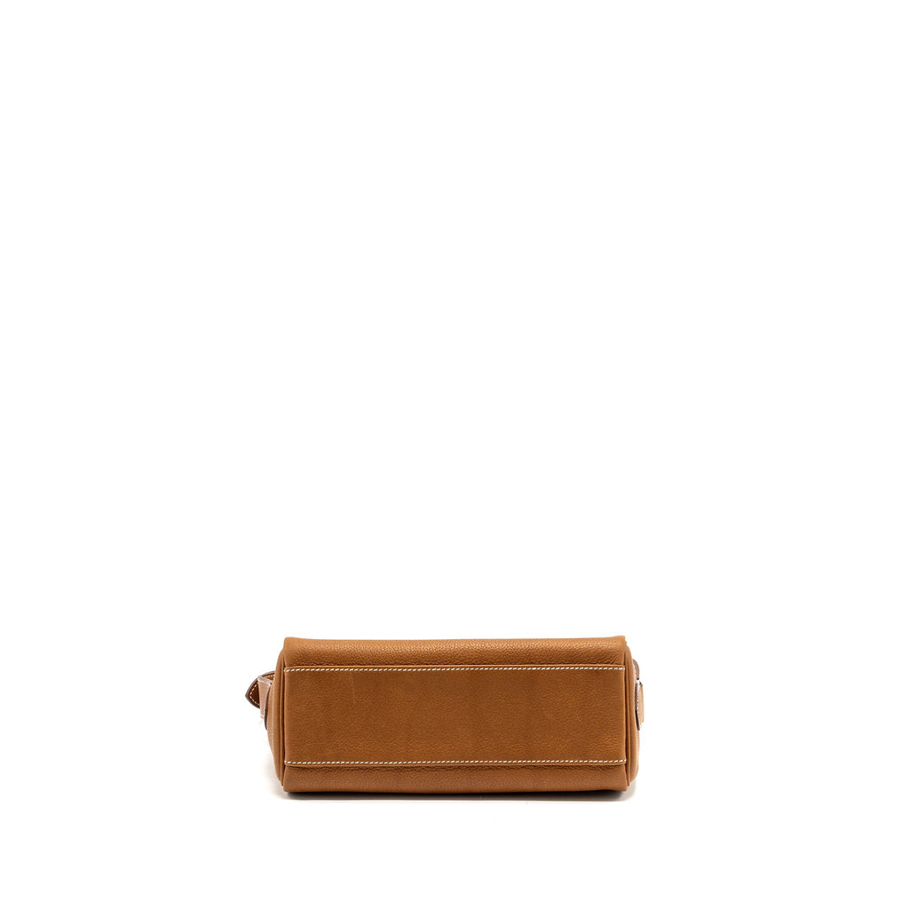 Hermes Kelly Messanger PM bag Barenia Faubourg leather 34 Fauve SHW