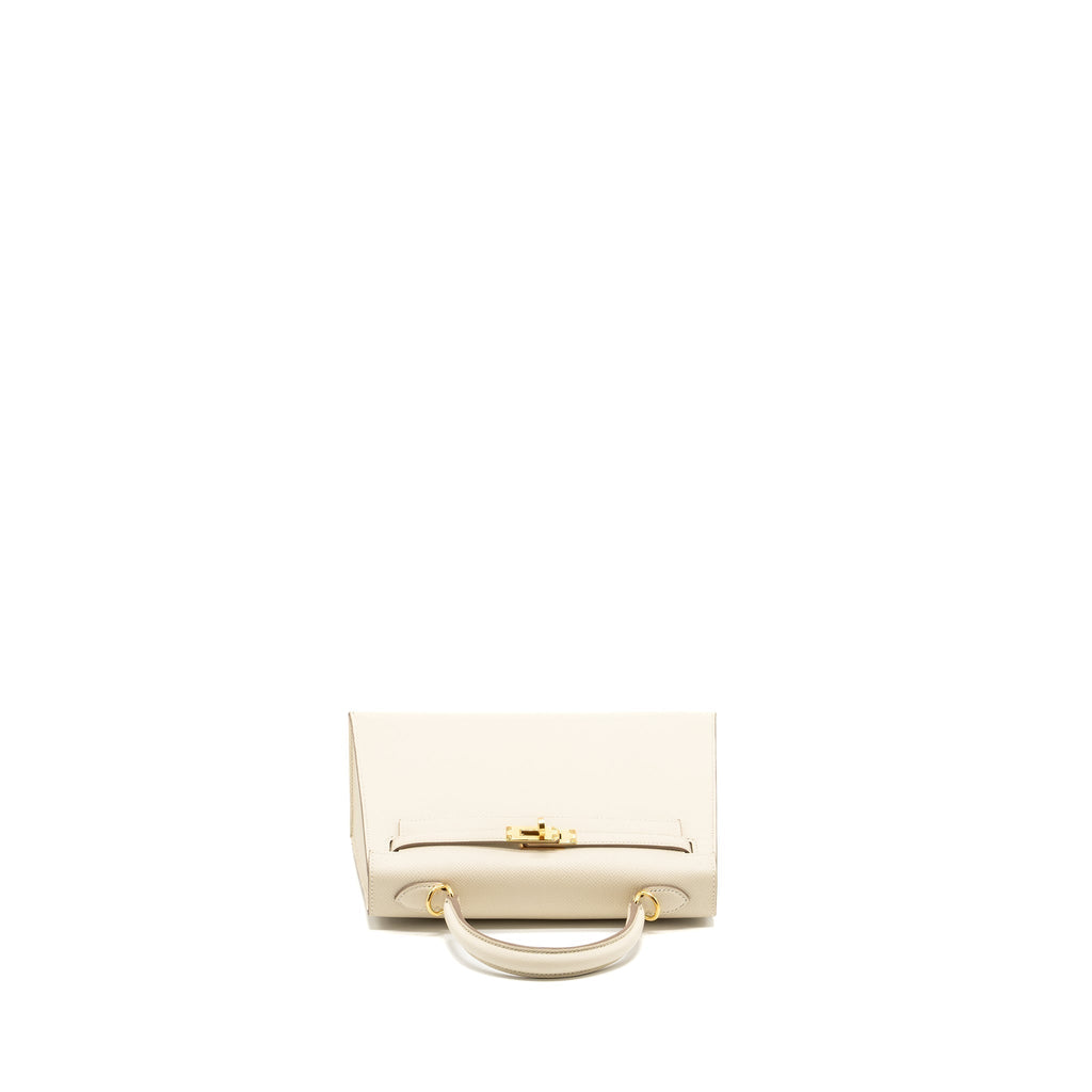 Hermes Kelly 25 Epsom Craie GHW