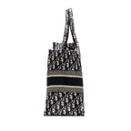 DIOR MEDIUM DIOR BOOK TOTE DIOR OBLIQUE EMBROIDERY ECRU/BLUE
