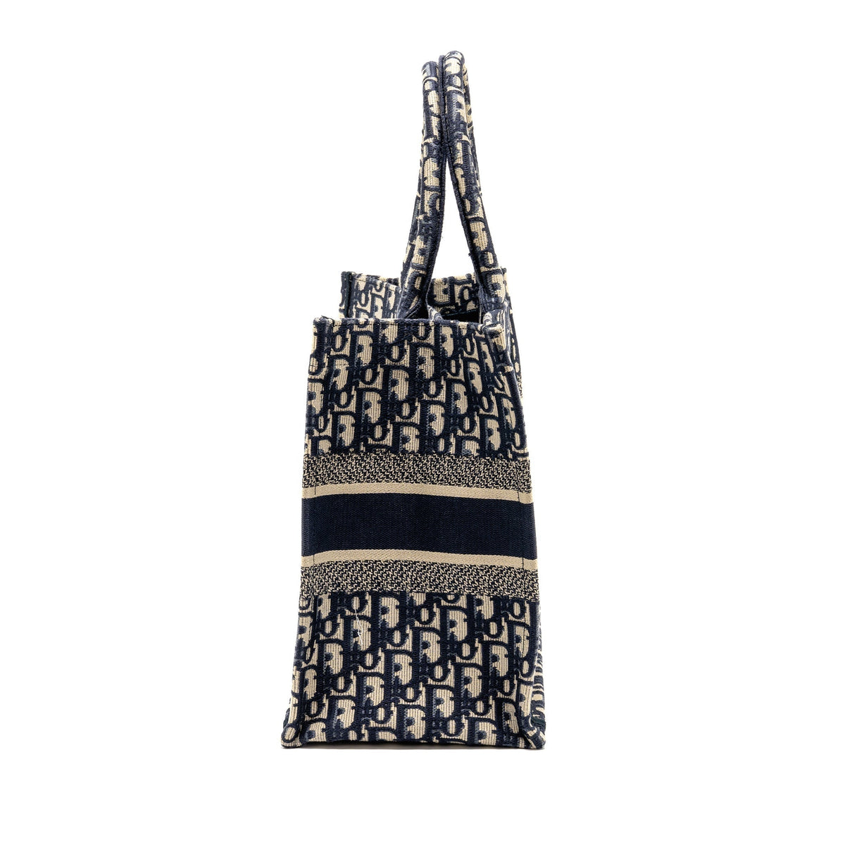 DIOR MEDIUM DIOR BOOK TOTE DIOR OBLIQUE EMBROIDERY ECRU/BLUE