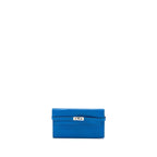 Hermes Kelly Classic Long Wallet Chèvre Mysore Blue Hydra SHW