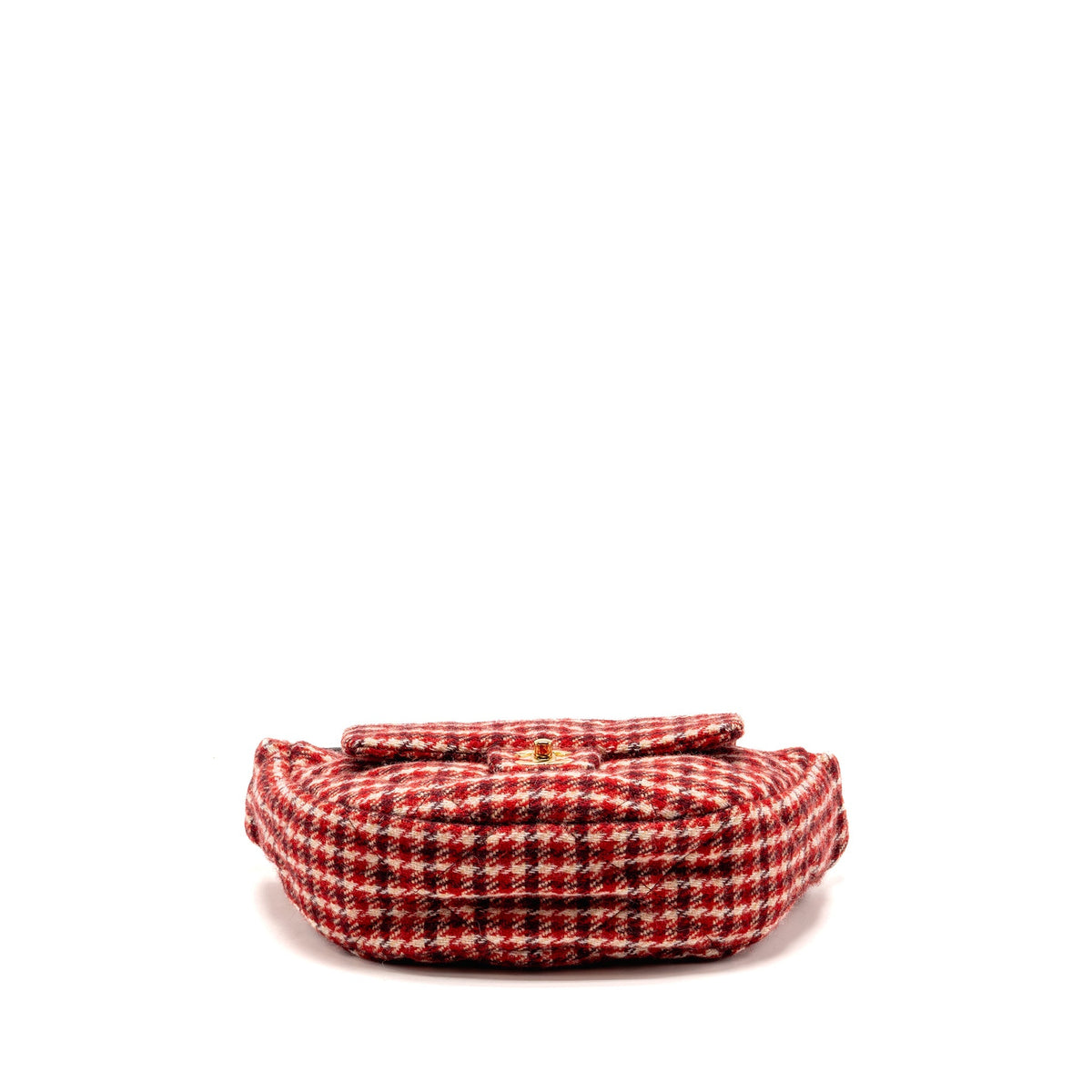 Chanel 24n Grand Sac Hobo Bag Houndstooth Tweed Red GHW (microchip)