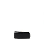 CHANEL TOP HANDLE MINI RECTANGULAR FLAP BAG LAMBSKIN BLACK LGHW(MICROCHIP)