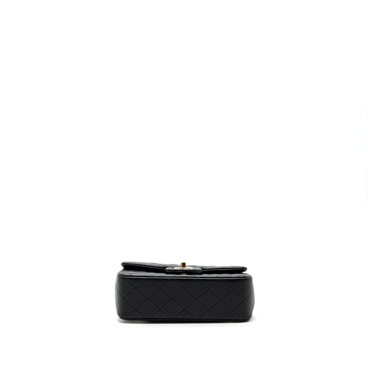 CHANEL TOP HANDLE MINI RECTANGULAR FLAP BAG LAMBSKIN BLACK LGHW(MICROCHIP)
