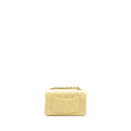 CHANEL MINI RECTANGULAR FLAP BAG LAMBSKIN YELLOW LGHW