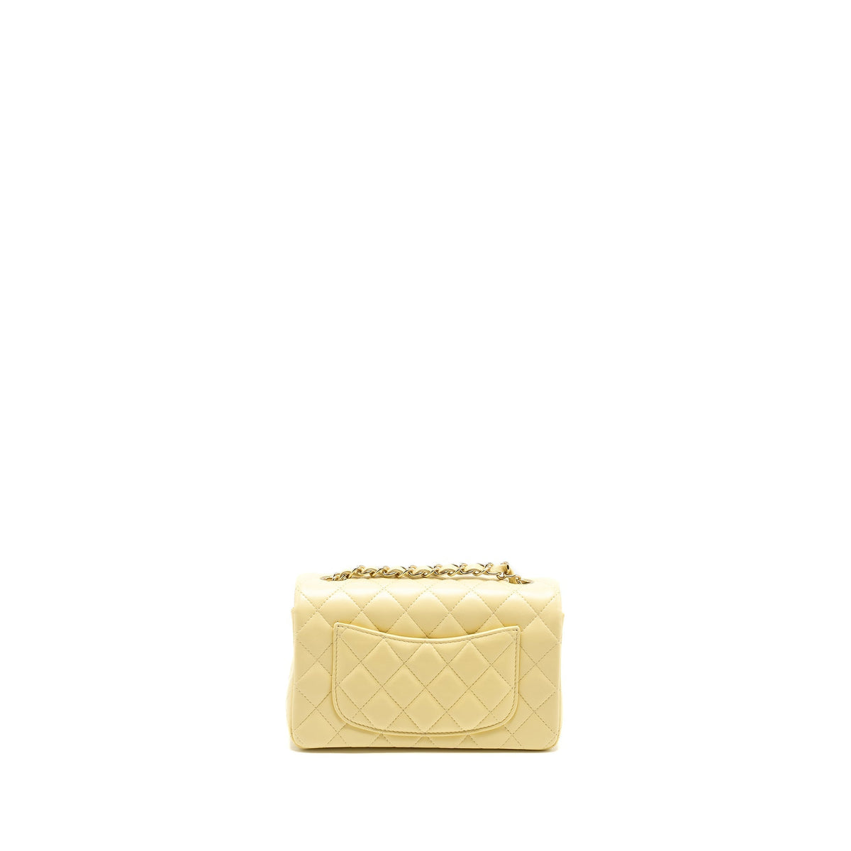 CHANEL MINI RECTANGULAR FLAP BAG LAMBSKIN YELLOW LGHW