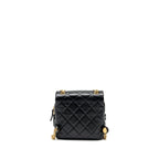 CHANEL QUILTED FLAP BACKPACK CAVIAR BLACK GHW (MICROCHIP)