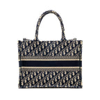 DIOR MEDIUM DIOR BOOK TOTE DIOR OBLIQUE EMBROIDERY ECRU/BLUE