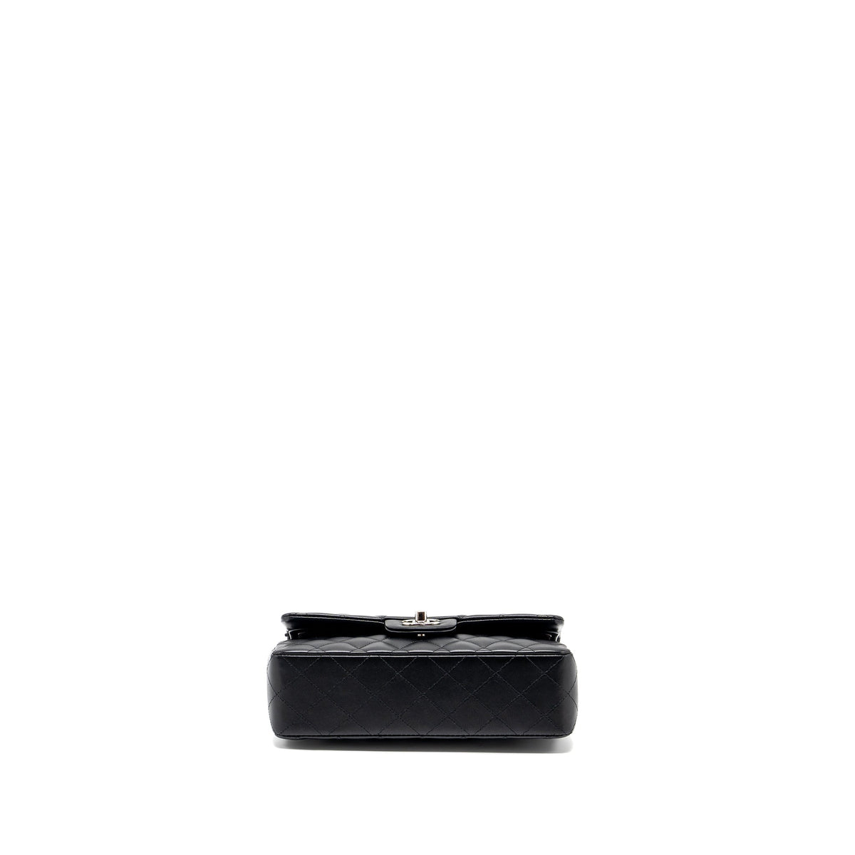 CHANEL SMALL CLASSIC DOUBLE FLAP BAG LAMBSKIN BLACK SHW (MICROCHIP)