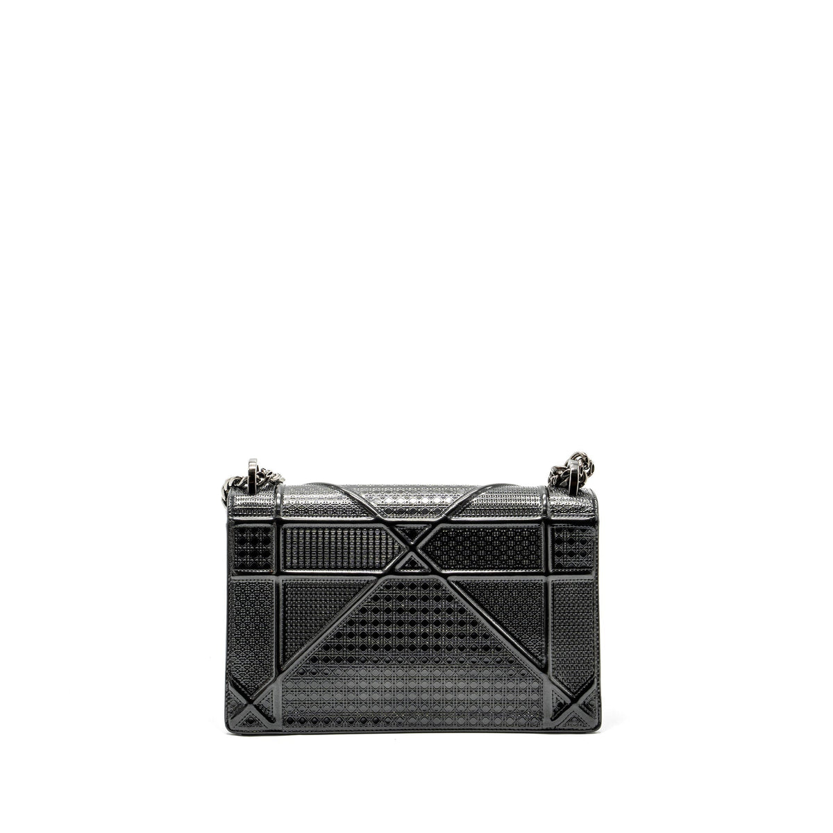 DIOR MEDIUM DIORAMA CALFSKIN METALLIC SILVER SHW