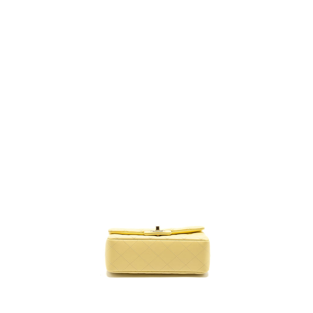 CHANEL MINI RECTANGULAR FLAP BAG LAMBSKIN YELLOW LGHW