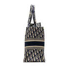 DIOR MEDIUM DIOR BOOK TOTE DIOR OBLIQUE EMBROIDERY ECRU/BLUE