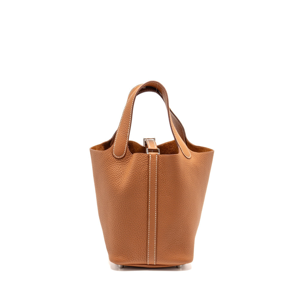 Hermes Picotin 18 Lock Bag Clemence Gold SHW