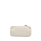 PRADA SMALL SAFFIANO CUIR TOTE BAG CALFSKIN WHITE/YELLOW GHW