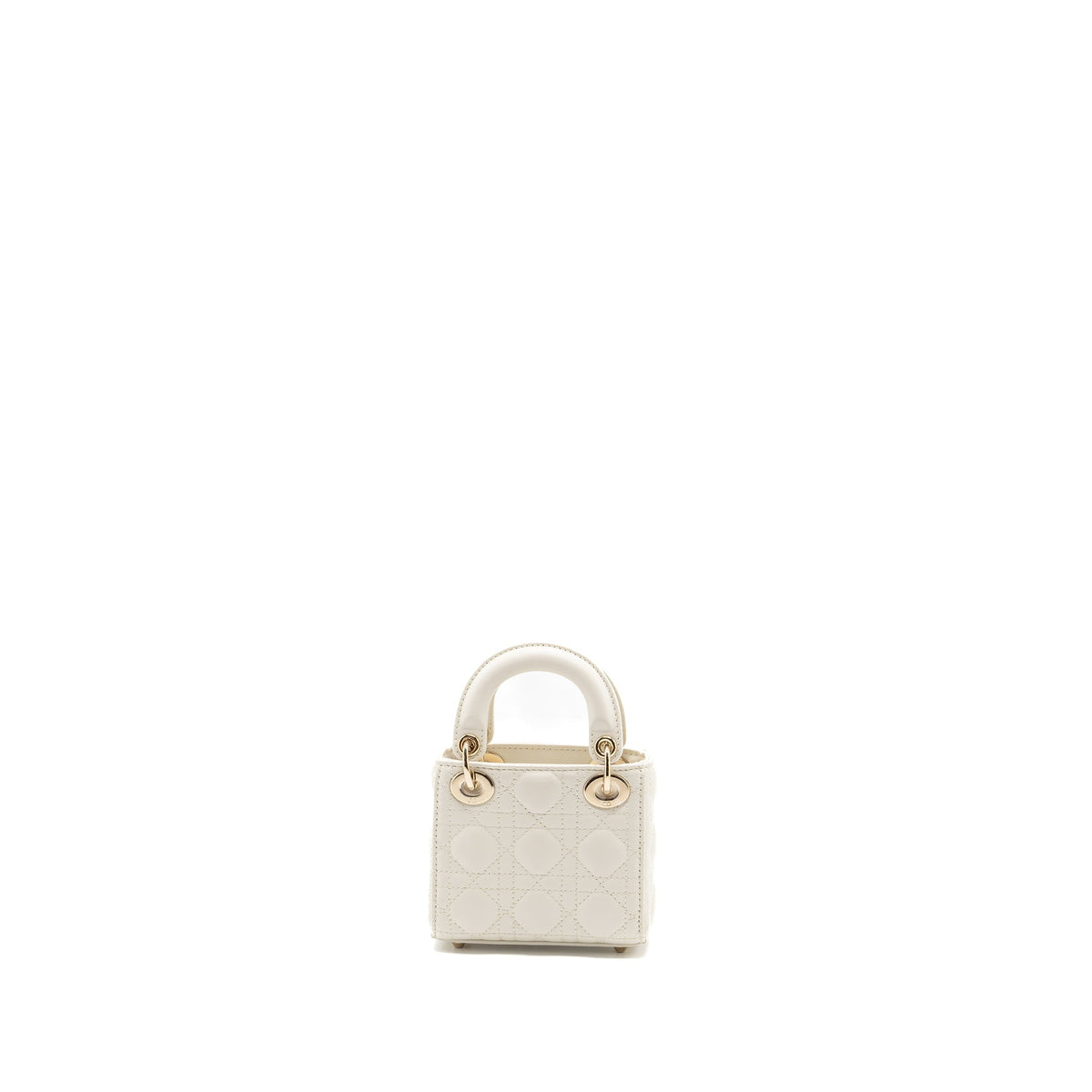 DIOR MICRO LADY DIOR BAG LAMBSKIN WHITE LGHW