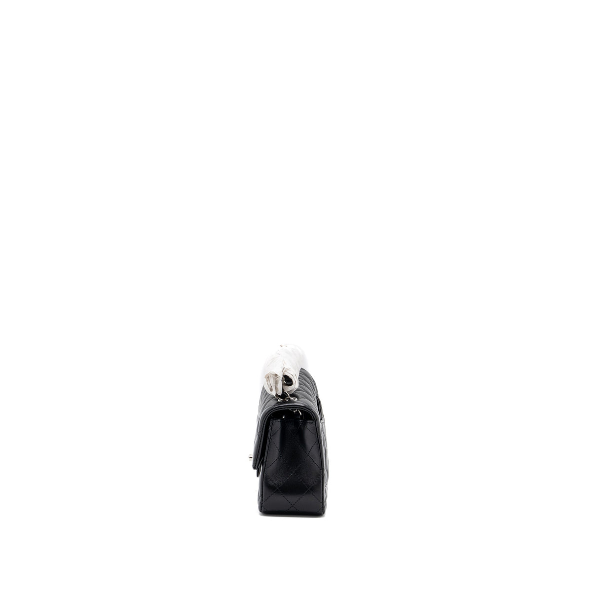 CHANEL MINI RECTANGULAR FLAP BAG LAMBSKIN BLACK WITH SHW (MICROCHIP)