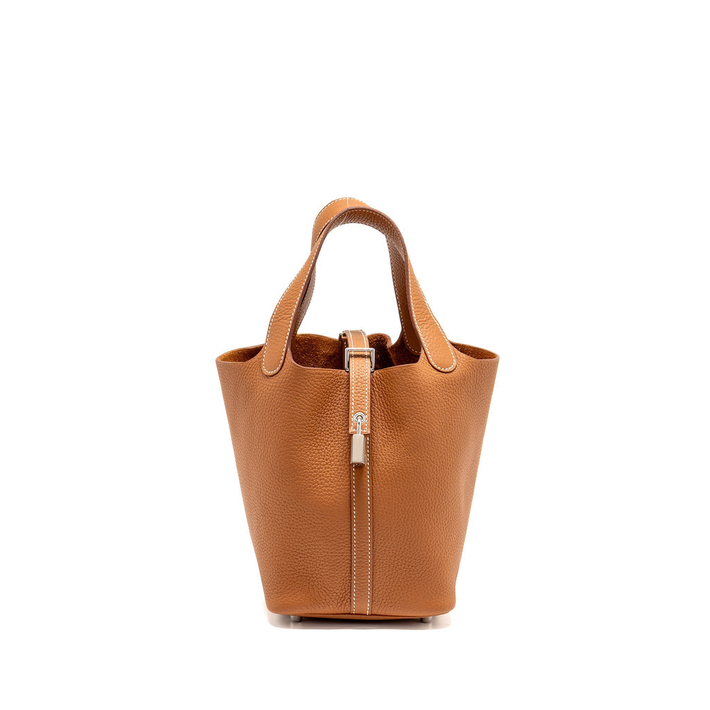 Hermes Picotin 18 Lock Bag Clemence Gold SHW