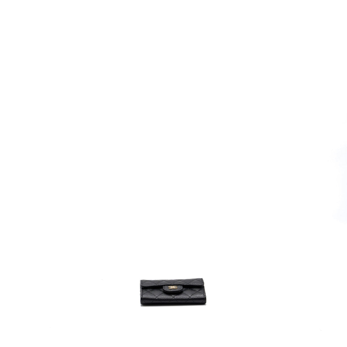 CHANEL CLASSIC FLAP CARD HOLDER CAVIAR BLACK GHW (MICROCHIP)