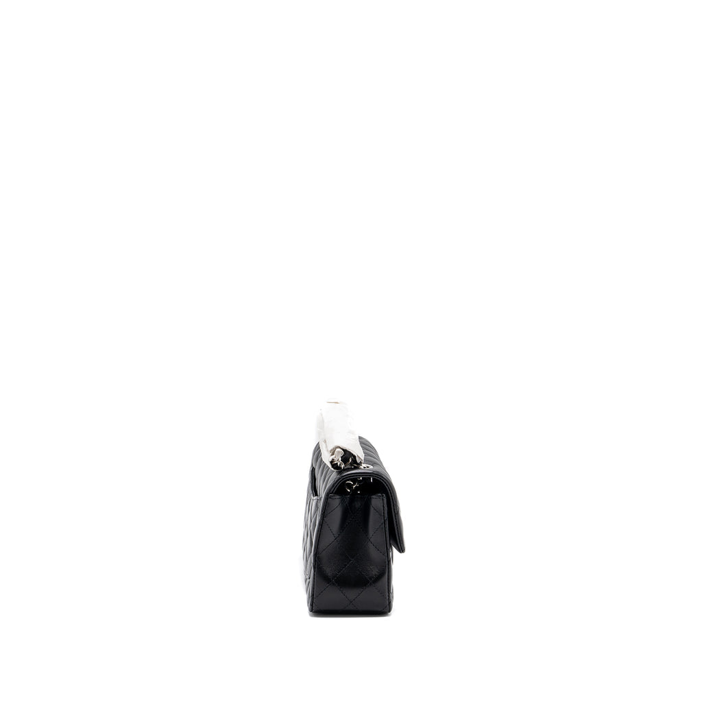 CHANEL MINI RECTANGULAR FLAP BAG LAMBSKIN BLACK WITH SHW (MICROCHIP)