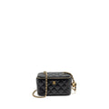 CHANEL PEARL CRUSH LONG VANITY WITH CHAIN LAMBSKIN BLACK GHW