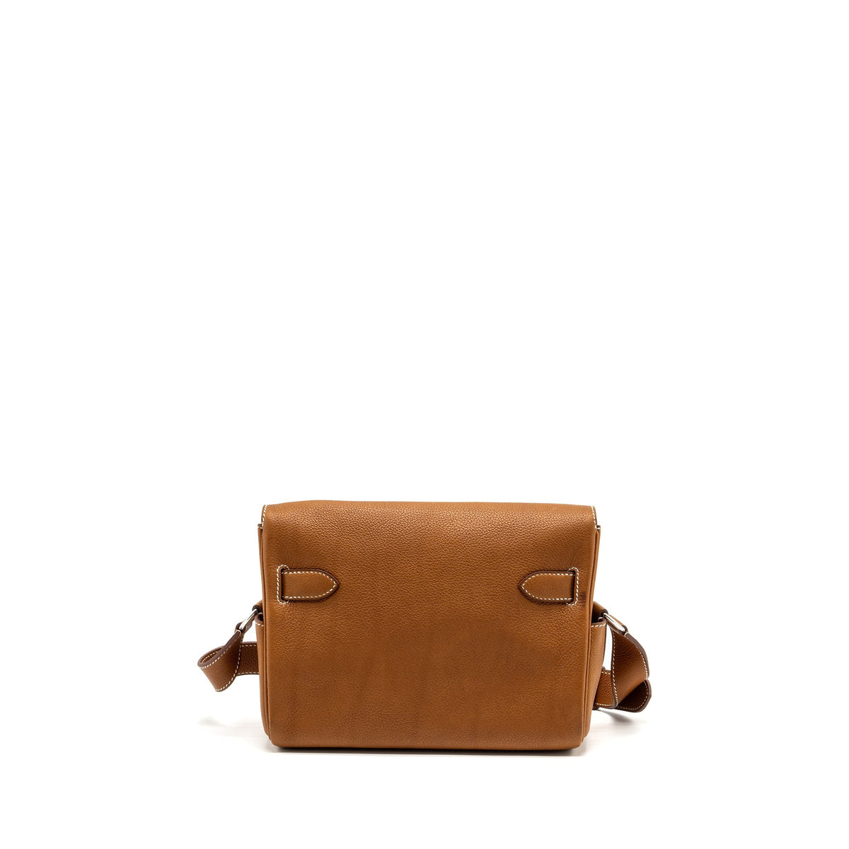 Hermes Kelly Messanger PM bag Barenia Faubourg leather 34 Fauve SHW