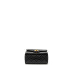 CHANEL 22K RETRO NEW CLASSIC SQUARE MINI FLAP BAG GOATSKIN BLACK BRUSHED GHW (MICROCHIP)