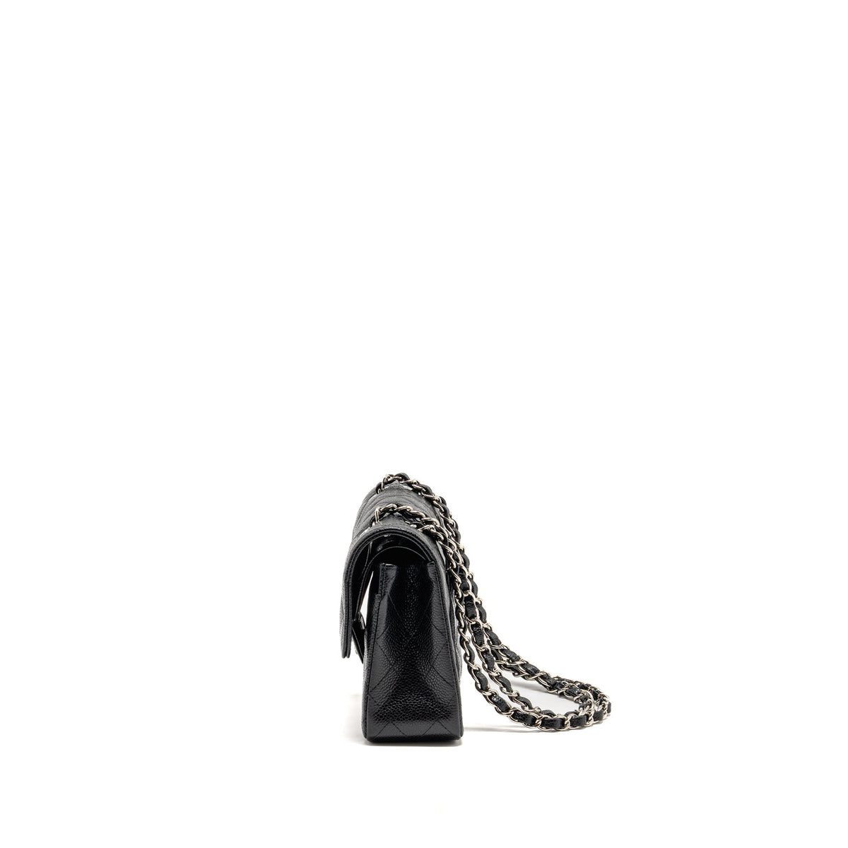 CHANEL SMALL CLASSIC DOUBLE FLAP BAG CAVIAR BLACK SHW