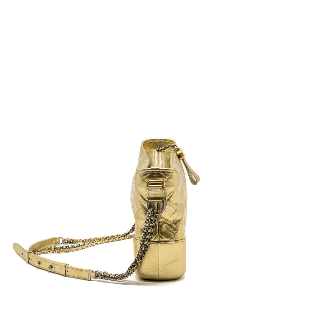CHANEL GABRIELLE HOBO BAG CALFSKIN METALLIC GOLD MULTICOLOUR HARDWARE