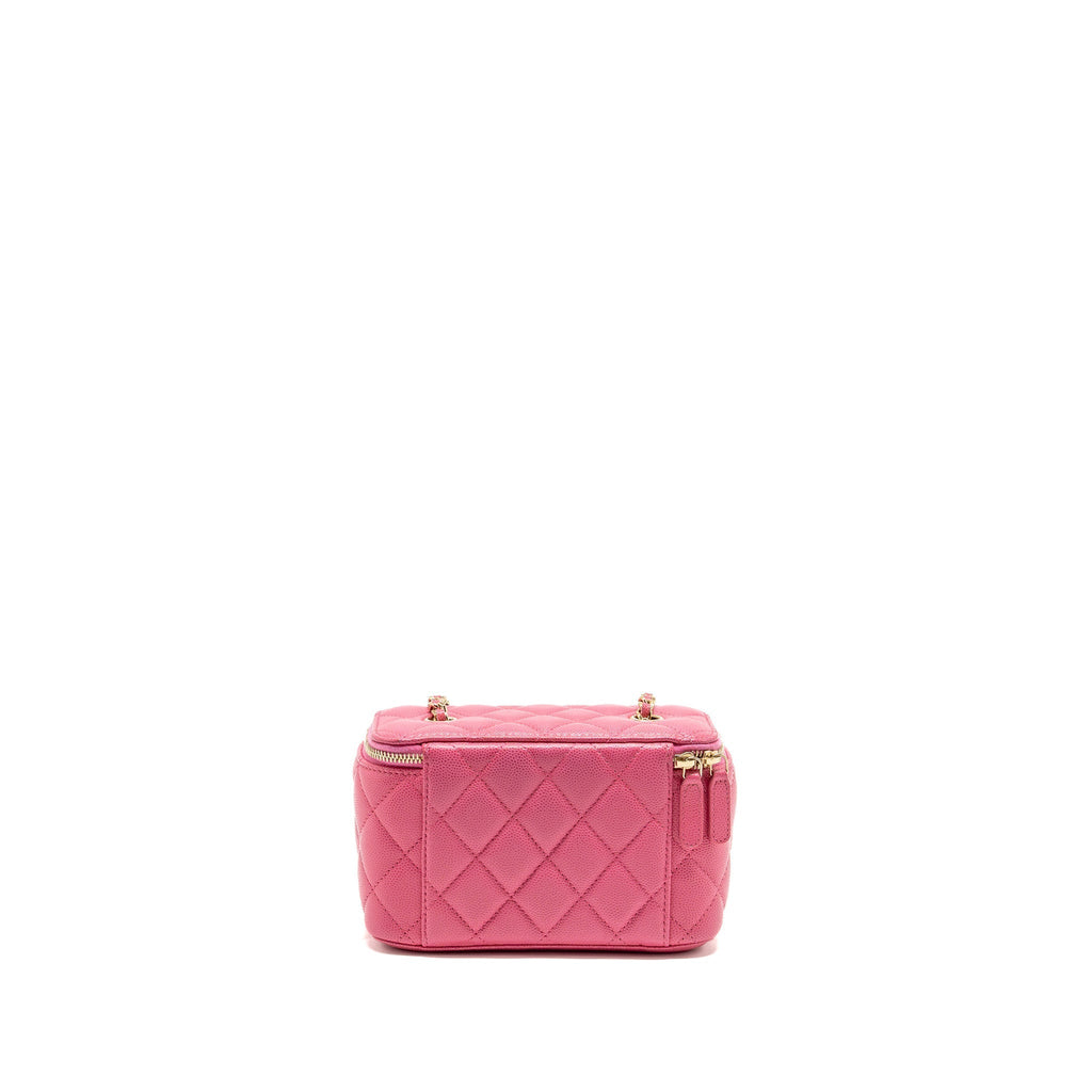 CHANEL LONG VANITY CASE WITH CHAIN CAVIAR HOT PINK LGHW