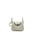 Hermes Mini Lindy Clemence Gris Neve SHW