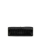 HERMES KELLY 32 SHINY CROCODILE POROSUS BLACK GHW